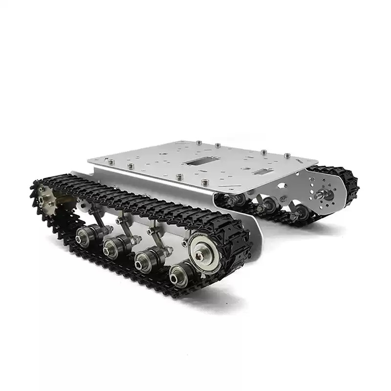 Täysmetallinen iskuja vaimentava telasäiliörobotin runko