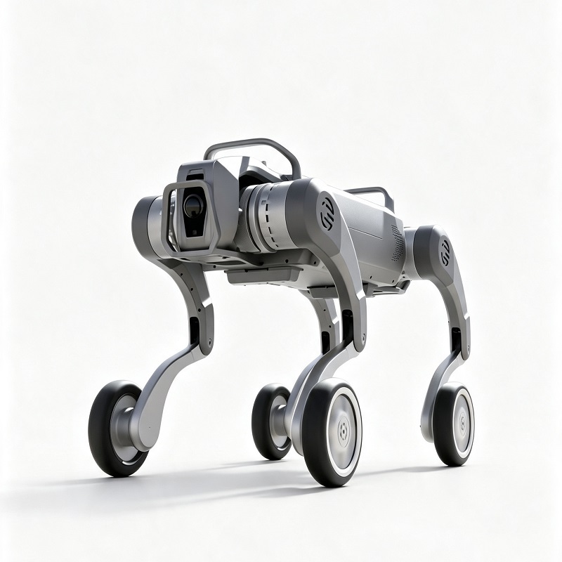 Maastopyöräjalkainen nelijalkainen robottikoira